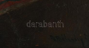 Burchard-Bélaváry István (1864-1933): Enteriőr festményekkel. Olaj, karton, jelzett. Apró felületi s...