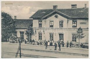 1913 Apahida, Bruckendorf (Kolozsvár, Cluj); vasútállomás. Bär H. kiadása / railway station (EK)