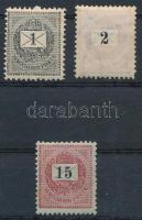 1889 3 db krajcáros bélyeg (rozsda / stain)