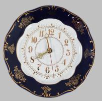 Zsolnay Pompadour mintás óra. Kézzel festett, jelzett, hibátlan, működik. d: 25 m