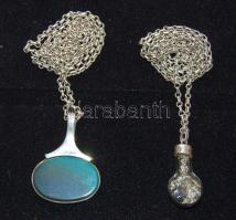 2 db ezüstlánc 30 cm, összesen 18 g + 2 db medál / 2 Silver necklaces 30-30 cm 18 g + 2 medals