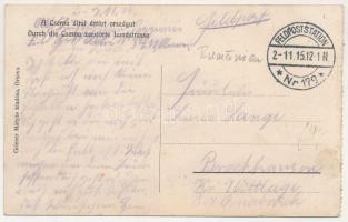 1915 Orsova, A Cserna folyó által áttört országút, árvíz. Grieser Mátyás kiadása / Durch die Cserna ...