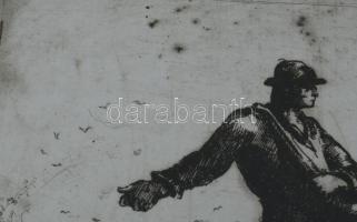 Toroczkai Oszvald (1884-1951): Magvető. Rézkarc, papír. Jelzés nélkül. Üvegezett, kissé kopott faker...