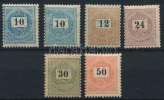 1889 6 db krajcáros bélyeg 12 : 11 3/4 fogazással (50.100)