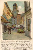 Fiume Piazza dell´Erbe litho s: Raoul Frank