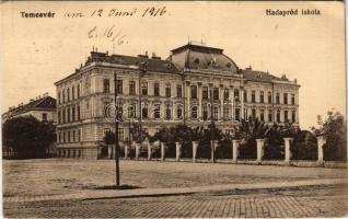 1916 Temesvár, Timisoara; Hadapród iskola. Polatsek-féle könyvkereskedés kiadása / K.u.K. military infantry cadet school (EB)