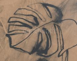 Haász István (1946): Csendélet, 1969. Tus, papír, jelzett. Üvegezett fakeretben. 20,5×11,5 cm