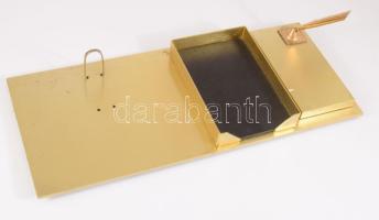 Réz íróasztali notesz és tolltartó. 40 cm