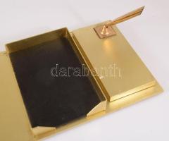 Réz íróasztali notesz és tolltartó. 40 cm