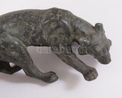 Tigris bronz figura. alján csavar fogadóval 19 cm