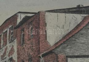 W Pahl jelzéssel: Zur letzten Instanz (Berlin?). Zsínezett rézkarc. Üvegezett fakeretben. 24×20 cm