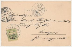 1901 Temesvár, Timisoara; Balázs tér, villamospálya. Corvina könyvkereskedés / square, tram track (f...