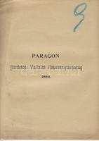 A Paragon Hirdetési Vállalat Rt. jelentése az 1900. évről; Friedmann Mór nyomdája
