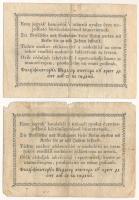 1849. 15kr + 30kr "Kossuth bankó" T:F,VG egyiken anyaghiány
Adamo G102, G103