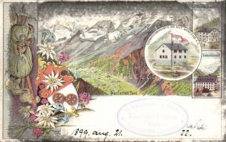 1899 Ferleiten park with restaurant and the Schwarzenberg hut litho (EB)