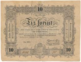 1848. 10Ft "Kossuth bankó" "HD. 8198 35" T:F,VG ragasztott Adamo G111