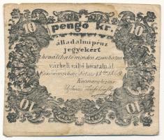 1849. Komárom 10kr T:F folt Hungary / Komárom 1849. 10 Kreuzer C:F spotted