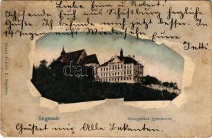 Segesvár, Schässburg, Sighisoara; evangélikus gimnázium. Teutsch F. kiadása / Lutheran school (fa)