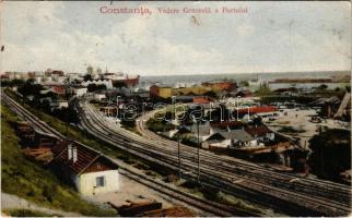 1924 Constanta, Konstanca; Vedere Generala a Portului / general view, port (worn corners)