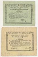1849. július 16. Rozsnyó 1kr-10kr "Rozsnyó bánya város pénztári utalványa" (4xklf) + 1849....