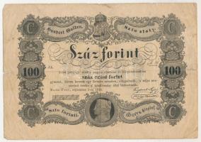 1848. 100Ft "Kossuth bankó", "JA. 88528" T:VG néhány kisebb és két nagyobb besza...