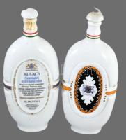 2 db Hollóházi porcelán flaska, Matricás, jelzett, hibátlan 26 cm