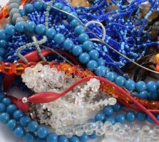 Nagy zacskónyi bizsu nyaklánc, gyűrű, karkötő, stb