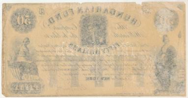 1852. 50$ "Kossuth bankó" sorszámozás nélkül, Kossuth Lajos saját kezű aláírásával, "...