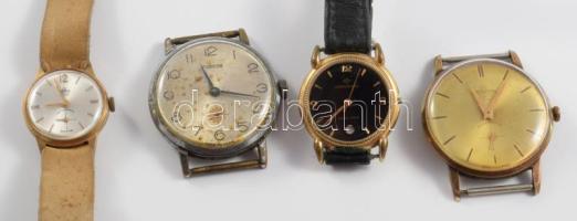 4 db mechanikus karóra: Cornavin 2 db, Pobeda + Continental kvarc, részben működnek