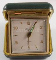 Blessing utazó ébresztőóra, kézi felhúzós, eredeti dobozában 8x8 cm