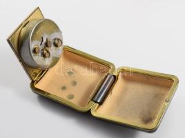 Blessing utazó ébresztőóra, kézi felhúzós, eredeti dobozában 8x8 cm