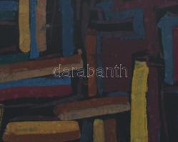 Olvashatatlan jelzéssel (a hátoldalán): Színes kép. Vegyes technika, karton. Üvegezett fakeretben. 5...