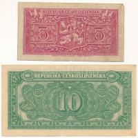 Csehszlovákia DN (1945) 5K + 10K T:F
Czechoslovakia ND (1945) 5 Korun + 10 Korun C:F
Krause P#59, ...