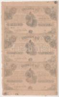 1852. 5Ft "Kossuth bankó" kitöltetlen "D","E","F" hármas ívb...