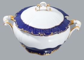 Zsolnay Pompadour mintás hat személyes étkészlet, kézzel festett, jelzett, hibátlan