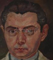 Angyal jelzéssel (a hátoldalán): Férfi arckép. Olaj, karton. Kétoldalas mű, hátoldalén férfi arckép....