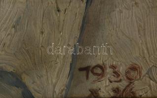 Angyal jelzéssel (a hátoldalán): Férfi arckép. Olaj, karton. Kétoldalas mű, hátoldalén férfi arckép....