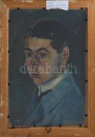 Angyal jelzéssel (a hátoldalán): Férfi arckép. Olaj, karton. Kétoldalas mű, hátoldalén férfi arckép....