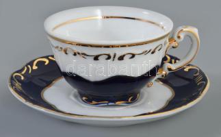 Zsolnay Pompadour mintás 5 személyes mokkás készlet, kézzel festett, jelzett, hibátlan