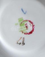 Zsolnay Pompadour mintás 5 személyes mokkás készlet, kézzel festett, jelzett, hibátlan