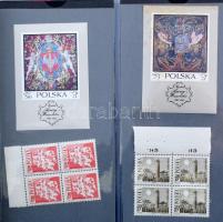 Külföldi bélyegek, blokkok, összefüggések 24 műanyag lapos berakóban