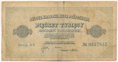 Lengyelország 1923. 500.000M "AS 0357855" T:F,VG
Poland 1923. 500.000 Marek "AS 0357...