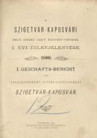 A Szigetvár Kaposvár helyi érdekű vasút Rt. jelentése az 1900. évről; Zeisler M. nyomdája