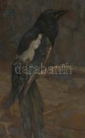 Madarász Gyula (1858-1931): Szarka. Olaj, karton, jelezve jobbra lent, hátoldalán 1990 előtti MNG ki...