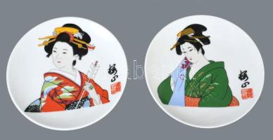 6 darab japán vékonyporcelán csésze m: 6 cm + 3 darab tálka d: 12 cm, hibátlan