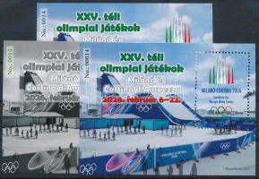 2026 XXV. Téli Olimpia Milano Cortina 3 darabos emlékív garnitúra