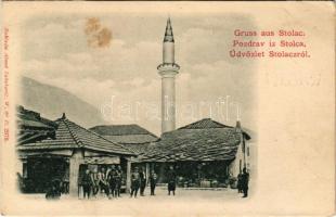 Stolac, street view, mosque. Ahmet Tabakovic (fl)