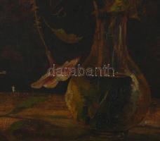 Jelzés nélkül, feltehetően XIX. sz. vége/XX. sz. eleje: Virágok. Olaj, vászon. Apró sérülésekkel. De...