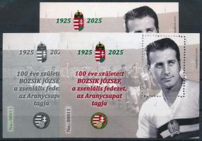 2025 100 éve született Bozsik József 3 darabos emlékív garnitúra