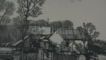 Gaál Domonkos (1940-2009): Tavasz. Rézkarc, papír, jelzett. Üvegezett fakeretben, 26,5x39 cm